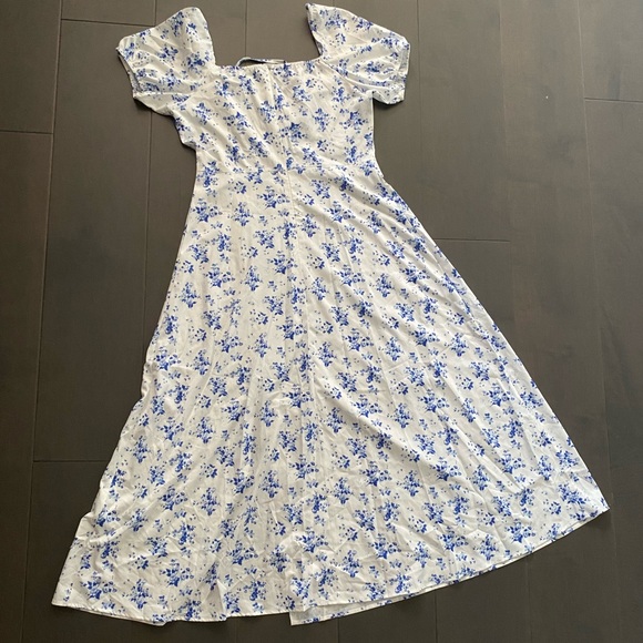 Temu full length floral blue dress (M/6) - Picture 3 of 4